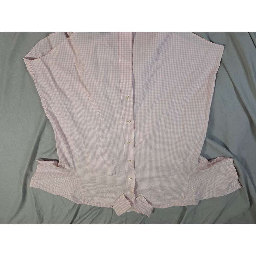 Brooks Brothers Regent Fit Pink Gingham Short Sleeve Button Down Shirt Mens L
